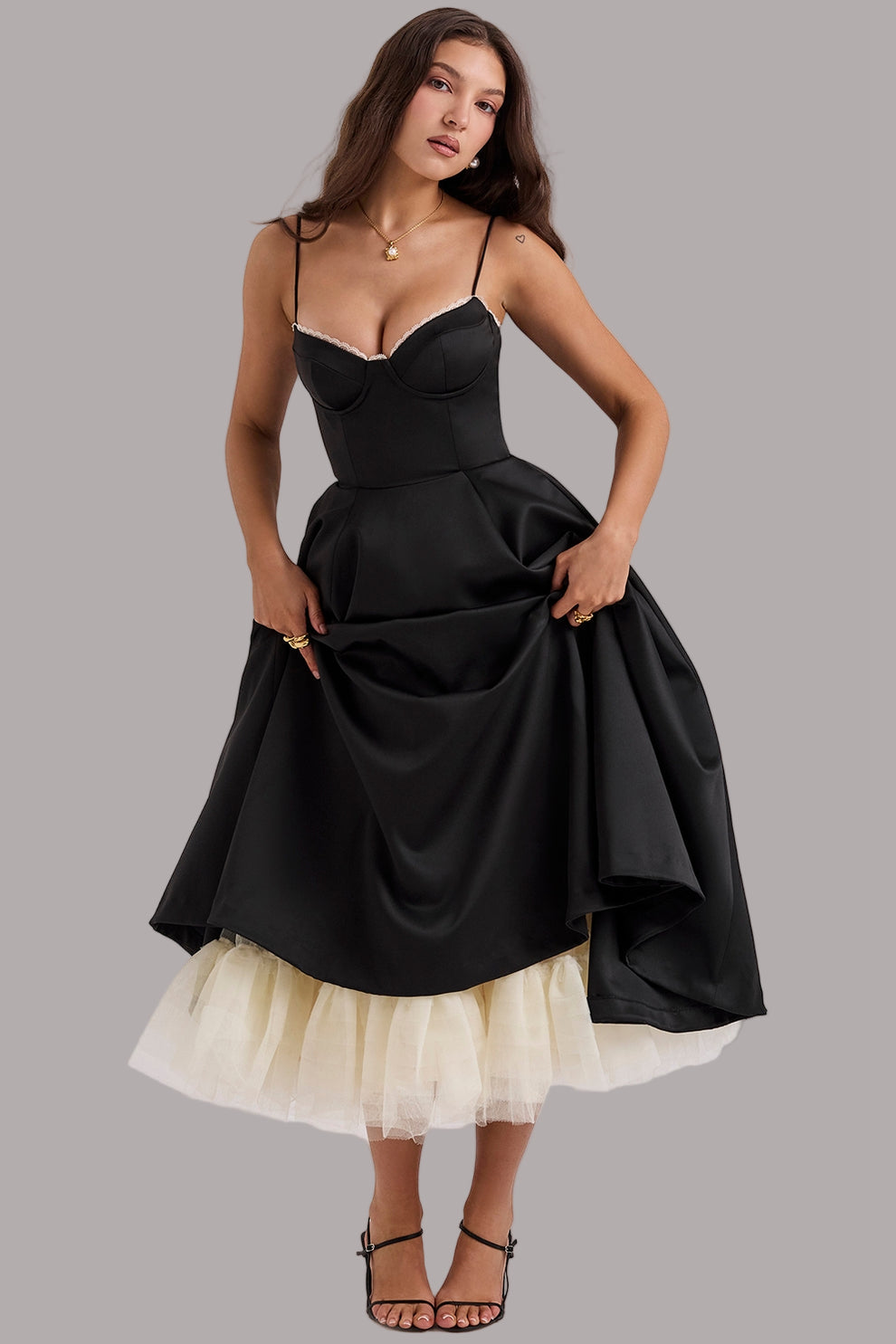 Tina - Rochie Midi Din Tul La Modă