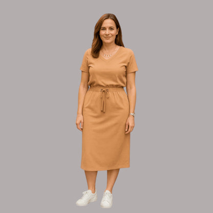 Crina - Top elegant cu decolteu în V și fustă Danielle